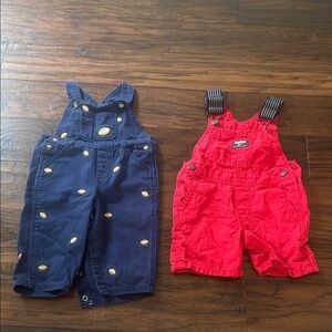 Kids Navy and Red Overalls Set